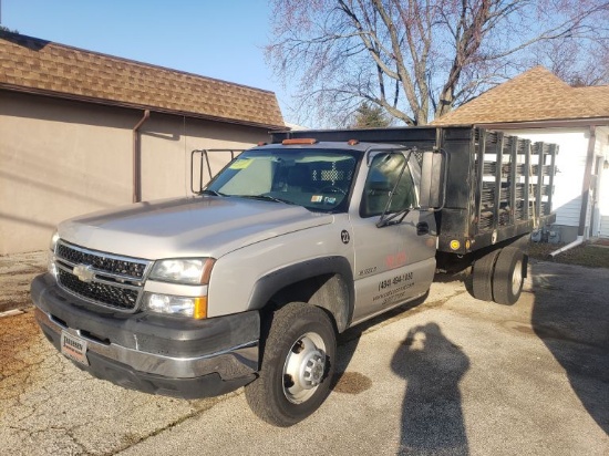 2006 Chevrolet 3500 Single Axle Stake Body Truck, 12' Stake Body, Regular Cab