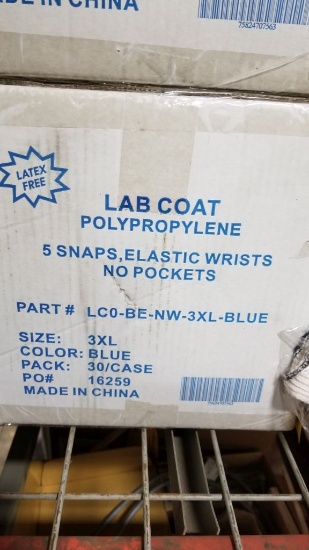 Lab Coat Polypropylene S: 3x1 Blue (150 Each)