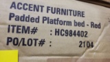 Accent Furniture Padded Plarform Bed-Red (HC984402)