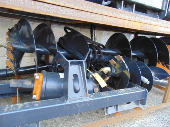2023 Unused Wolverine Auger Bit & Drive Skid Steer Attachment, 12" & 18" Bits (ZW-ADB-1218R)