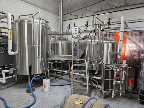 2016 O'Neill's Brewing Systems 15 BBL Brewhouse w/15 BBL Brew Kettle/Whirlpool Tun