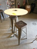 Round Pedestal Table w/(2) Stools (2 Set) (Lot)