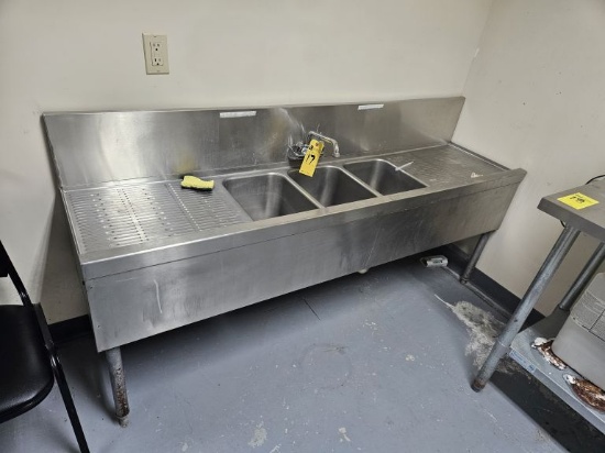 Stainless Steel Sink, 3-Bowl