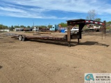 2009 - 38' ROLLS RITE TANDEM AXLE GOOSENECK EQUIPMENT TRAILER, GRATED CENTER WELL,