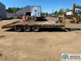 20' TRI-AXLE GOOSENECK EQUIPMENT TRAILER, 16' STEEL DECK, 4' DOVETAIL **NO Title