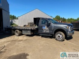 2018 FORD F550XL ROLLBACK, 19' STEEL DECK, RAMSEY CABLE WINCH, 56,657 MILES