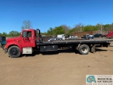 1995 INTERNATIONAL MODEL 4700 4X2 ROLLBACK, 22' STEEL BED, RAMSEY CABLE WIN