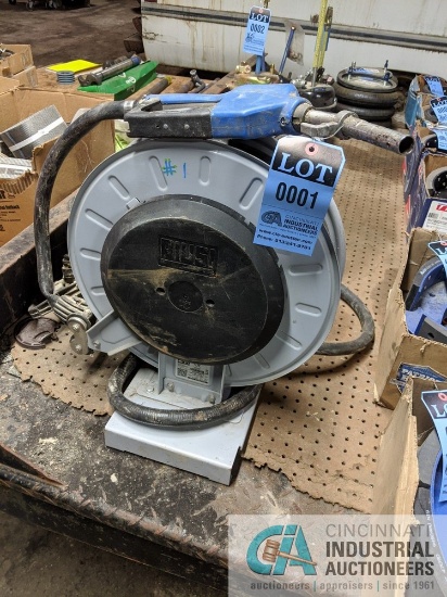 FUEL HOSE ON REEL  WITH AMOR BLUE ELECTRIC PUMP **LOCATED AT 128 STEUBENVIL