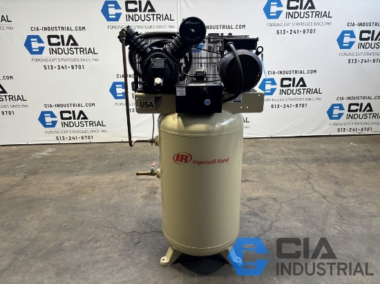 7.5-HP INGERSOLL RAND MODEL 2475 VERTICAL TANK AIR COMPRESSOR; S/N ...