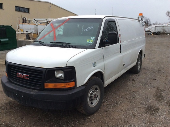 2012 GMC G3500 Cargo Van runs & drives, body damaged, Note: All seller logos will be removed prior t