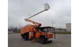 Altec LRV-55, Over-Center Bucket Truck mounted behind cab on 2004 GMC C7500 Chipper Dump Truck start