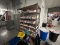 Lot of Tennsco Heavy duty shelving with Process Parts & Fittings