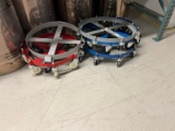 Lot of 6 Uline Mobile Drum Dollies