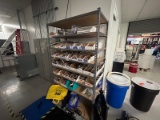 Lot of Tennsco Heavy duty shelving with Process Parts & Fittings