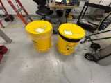 Lot of 6 Justrite Waste and cleanup containers