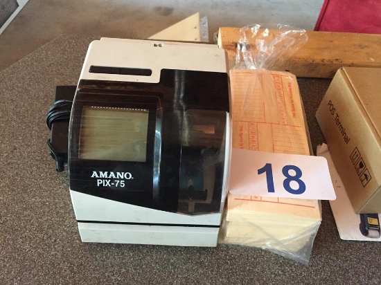 AMANO PIX-75 TIME RECORDER W/ CARDS