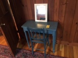 SMALL WOOD SIDE TABLE & CHAIR