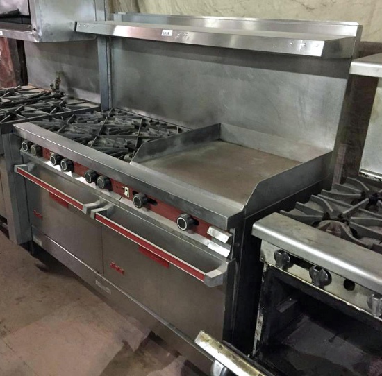 VULCAN SNORKEL 60FLCC 557 6-BURNER, 24" GRIDDLE DOUBLE OVEN RANGE