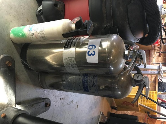LOT OF (3) ASSORTED AIRPLANE FOAM FIRE EXTINGUISHERS