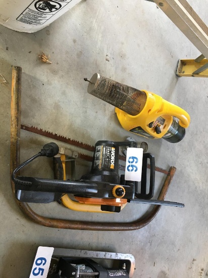WORX ELECTRIC CHAINSAW, BOW SAWS & BLACK FLAG INSECT FOGGER