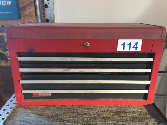CRAFTSMAN 4-DRAWER TOOL BOX & ASSORTED TOOLS