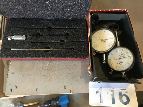 LOT OF MITUTOYO & DORSEY DIAL GAUGES & CENTRAL MICROMETER