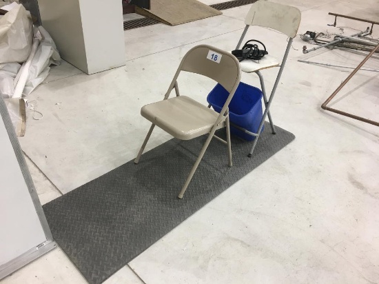 FATIGUE MAT, 2-CHAIRS, POWER STRIP, WASTE CAN