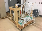 LOT: DOWN DRAFT TABLE, RACK & PLASTIC TUBING