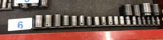 (SOLD BY THE PIECE BID PRICE TIMES QUANTITY) SNAP-ON METRIC 1/2" DRIVE SOCKETS