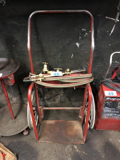 ACETYLENE CART, HOSE, TORCH & GAUGES