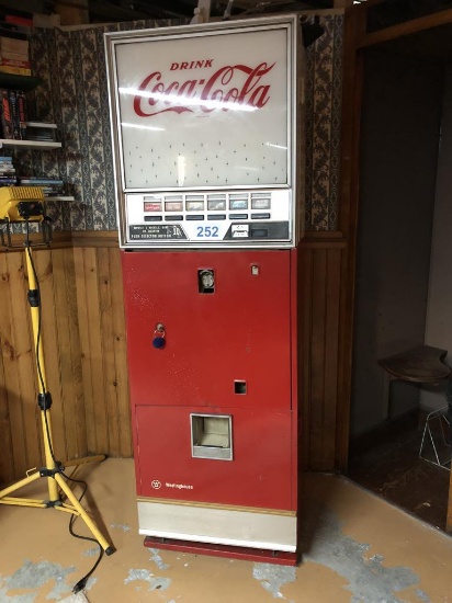 WESTINGHOUSE COCA-COLA MACHINE, 23.5"x22"x74"h