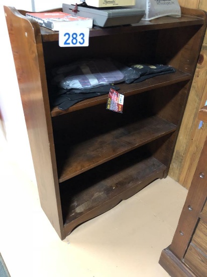 WOOD BOOKCASE, 30.5"x10.25"x40.5"h