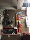 WIRE RACK & MISCELLANEOUS ON WALL