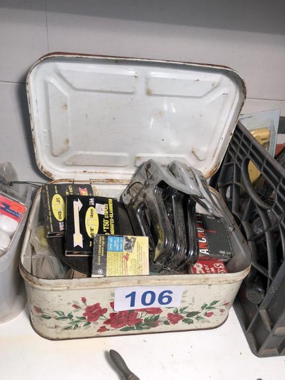 BIN OF STAPLE GUNS & FASTENERS