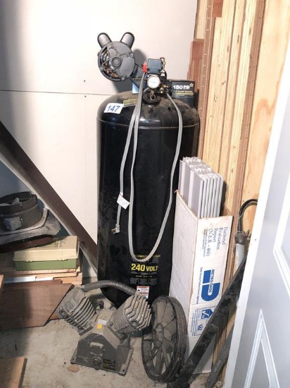 CENTRAL PNUEMATIC 7HP VERTICAL AIR COMPRESSOR (HEAD OFF)