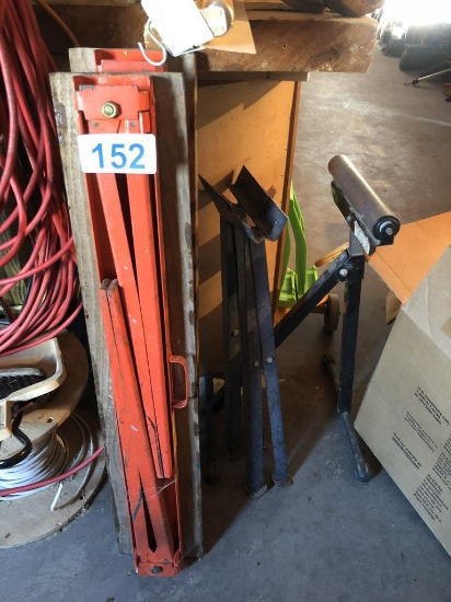 LOT OF SAW HORSES & MATERIAL STANDS