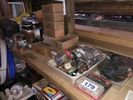 MISCELLANEOUS. LOT OF HARDWARE 9 CS STAPLES, DRAWER SLIDES, ETC