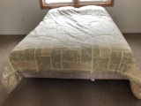 QUEEN  BEDFRAME, TRIPLE DRESSER & LINENS
