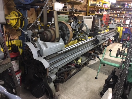 PUTNAM MACHINE CO. LATHE, 17'x12"SWING W/ DRIVE-ALL BELT DRIVE 10HP 440V 3PH