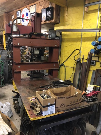 CUSTOM TABLE MOUNTED SHOP PRESS, 4x6 TABLE, 5HP, 3PH