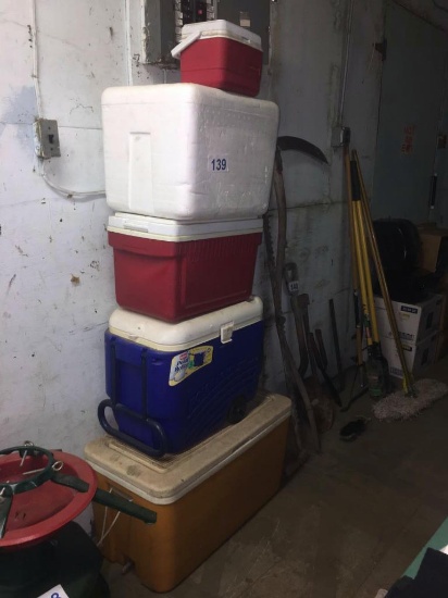 LOT OF (5) ASSORTED COOLERS