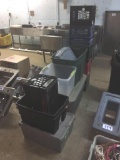 LOT OF STORAGE BINS & CRATES