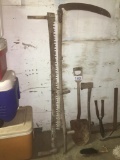 CROSSCUT SAW, SNATH, SHOVEL, AX & SHEARS