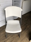 LIFETIME WHITE CURVED BACK PLASTIC FOLDING CHAIRS