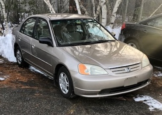 2002 HONDA CIVIC LX SEDAN, 144,119 MILES, S/N: 2HGES16522H608157