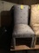 (2) UPHOLSTERED PARSONS CHAIRS - GRAY W/ INSECT PATTERN