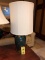 TEAL W/ INSECT PATTER TABLE LAMP, 29