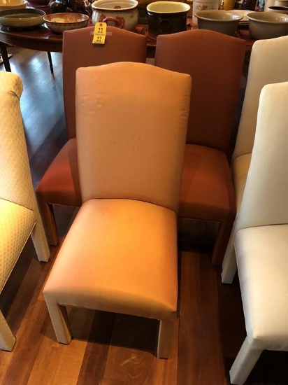 (3) UPHOLSTERED PARSONS CHAIRS - ORANGE