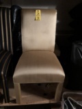 (2) UPHOLSTERED PARSONS CHAIRS - GOLD