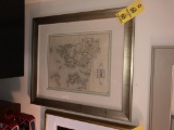 FRAMED ANTIQUE MAP OF KNOX COUNTY, ON OR ABOUT 1887, 22